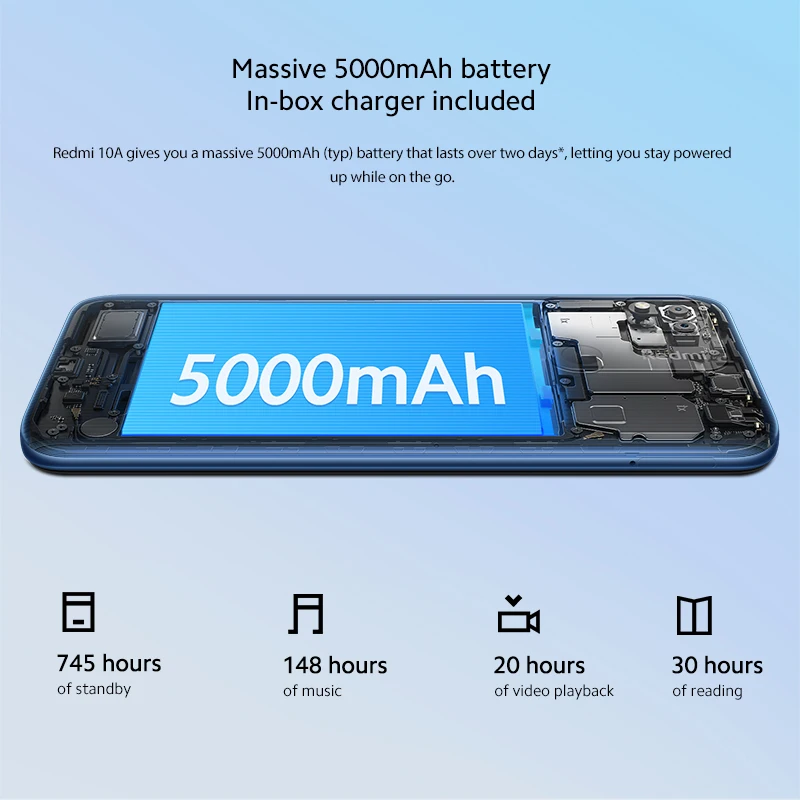 Смартфон Xiaomi Redmi 10A 10 A глобальная версия 32 ГБ/64 ГБ/128 ГБ 13 МП двойная камера 6