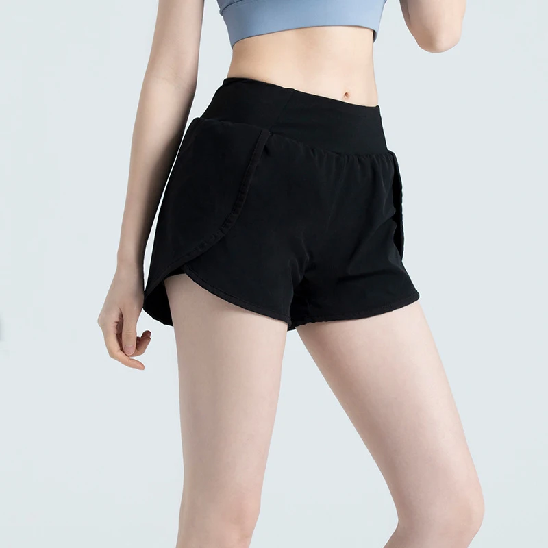 Women's Summer Yoga Shorts Outwork Gym Clothing Fitness Cycling Clothes Woman Fake 2 pieces Sportswear Interior Lining Pocket