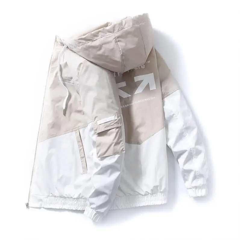 Мужская куртка-бомбер с капюшоном ветровка в Корейском стиле уличная весна-лето