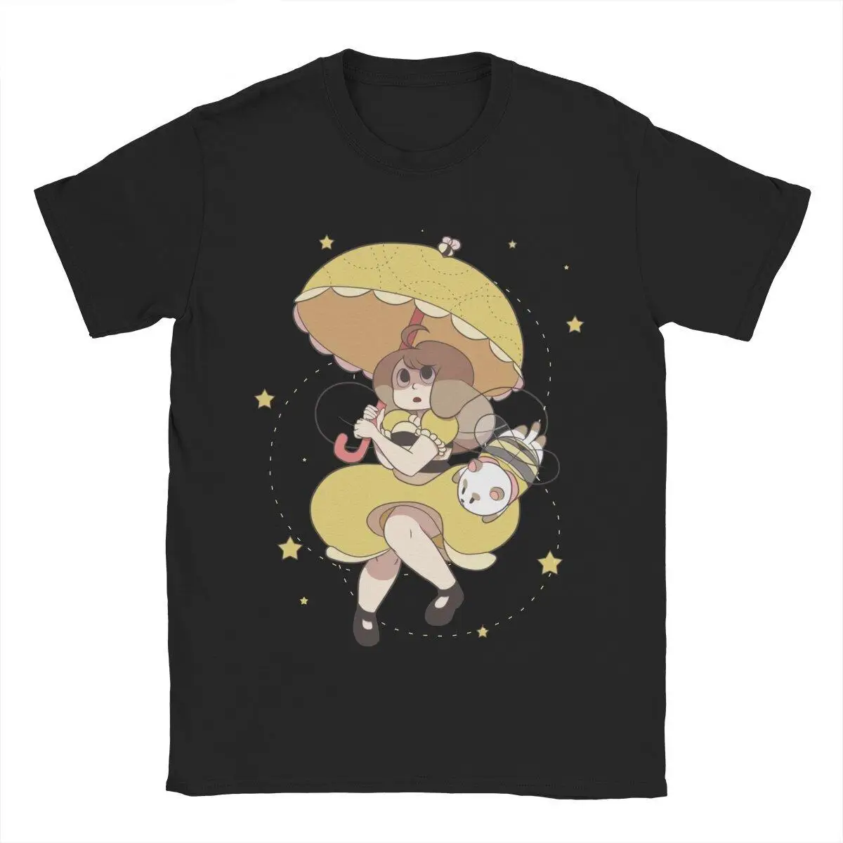 Men's T-Shirts Bee And PuppyCat Girl And Bee Novelty 100% Cotton Tees Short Sleeve  T Shirt Round Collar Tops Gift Idea