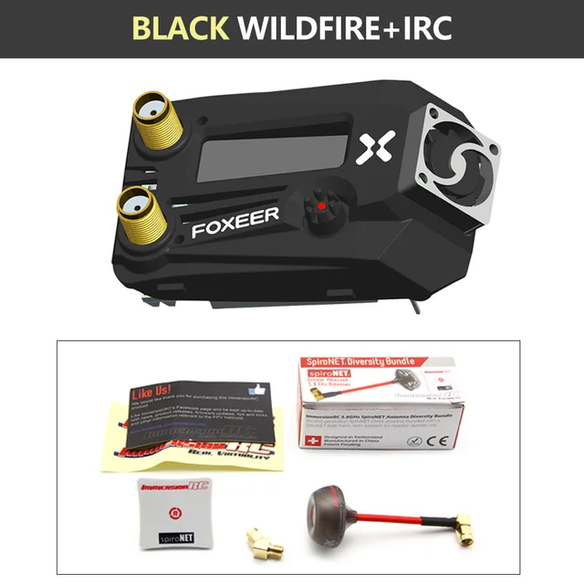 Foxeer 5.8G Wildfire Dual Receiver Black + ImmersionRC SpiroNET Diversity bundle