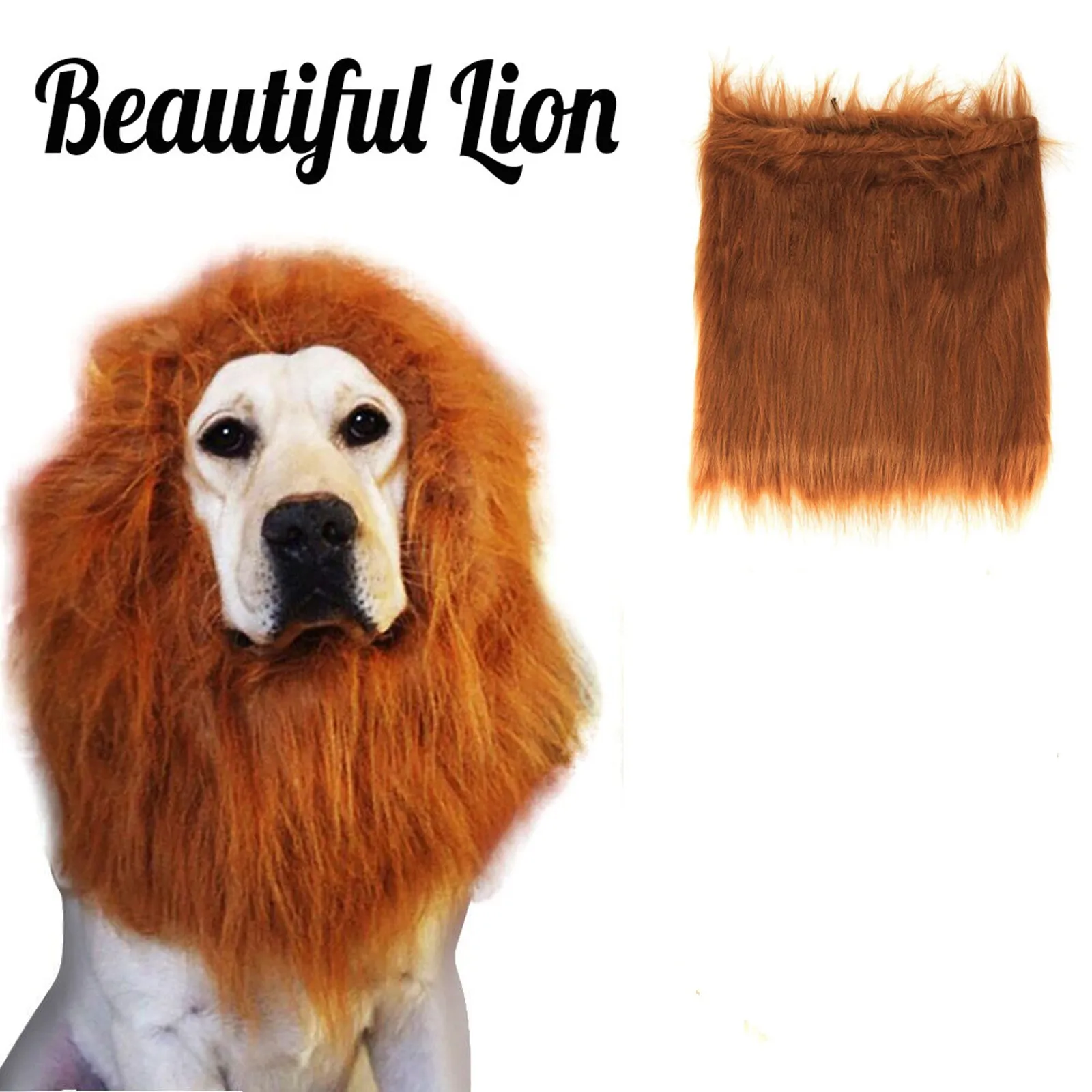 

Funny Lion Mane Wig Headgear Hat With Ear Halloween Festival Party Decor Cute Pet Cosplay Transfiguration Costume Dog Accessorie