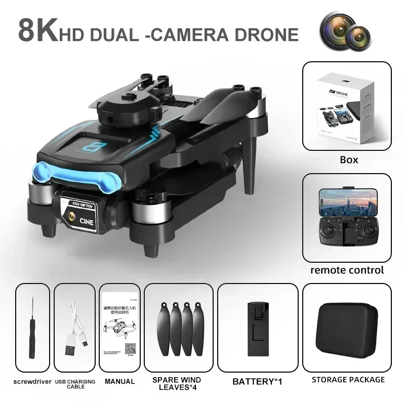 F169 8K Rc Drone High-definition Dual Camera 360 ° Obstacle Avoidance Brushless Motor Four Axis Aircraft Outdoor Toy