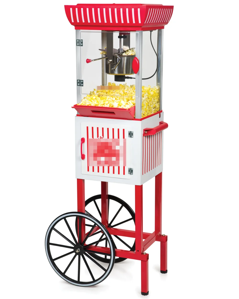 

2.5 oz Popcorn and Concession Cart, Makes 10 Cups, 48 in Tall, Red/White, PC25RW