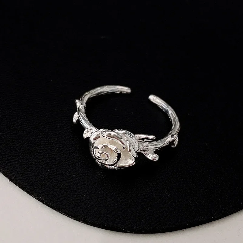 Уникальный дизайн кольцо с розой нишевый стиль модное открытое на палец едой