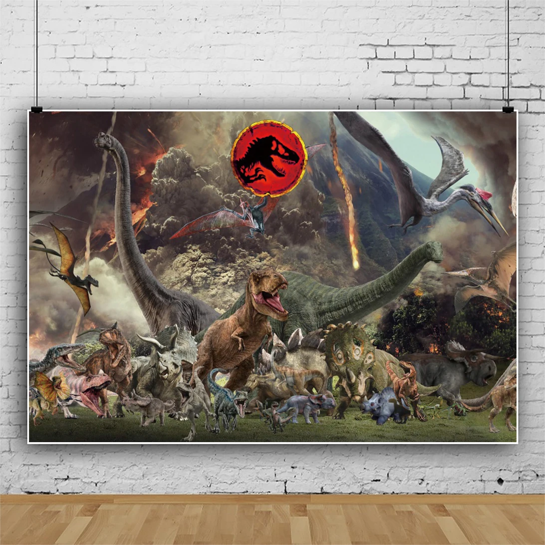 

Фон для фотосъемки с изображением леса динозавра из анимации декорация для детского дня рождения праздника баннер фон для фотостудии на за...