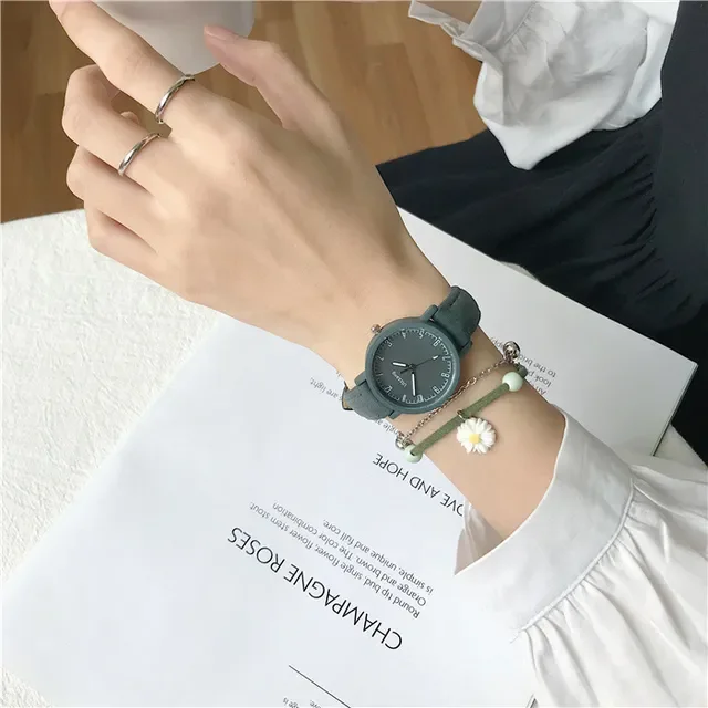Leather Simple Women Watches Ulzzang Brand Fashion Quartz Watch Qualities Ladies Wristwatches Retro Casual Female Clock