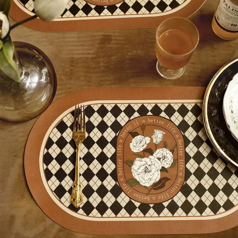 LAYRUSSI Европейский кожаный коврик для стола в стиле ретро креативный