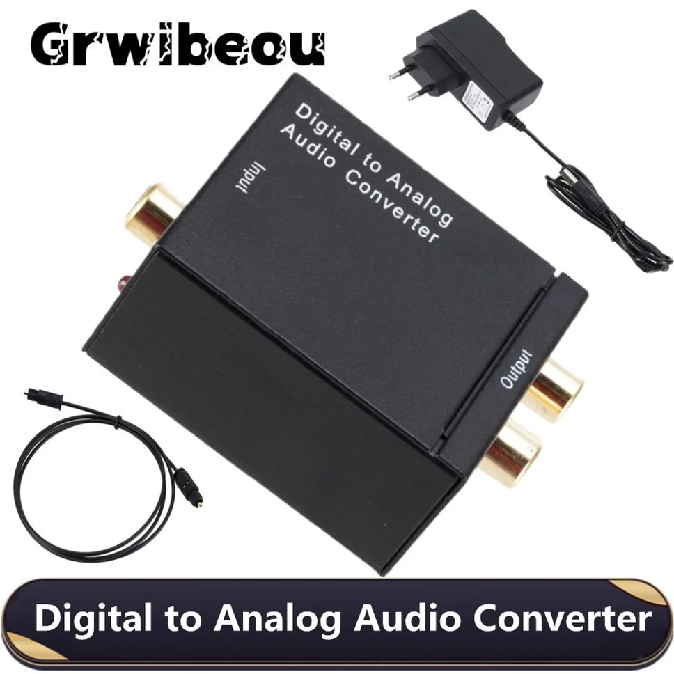 

Digital to Analog Audio Converter Optical Fiber Toslink Coaxial Signal to RCA R/L Audio Decoder SPDIF Stereo Amplifier Decoder