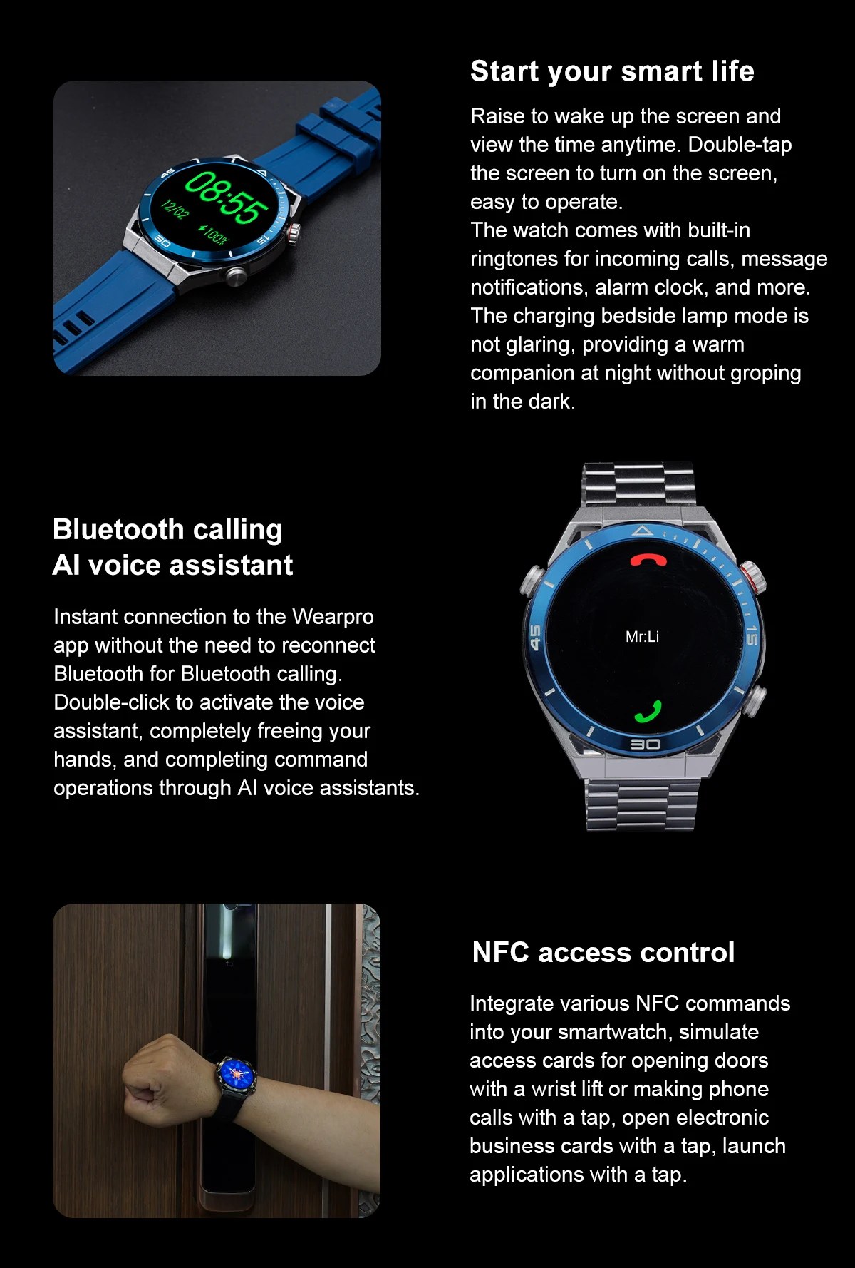 Vwar Ultra Mate Business Smart Watch Men Bluetooth Call Compass 100+ Sport Modes Smartwatch Waterproof Watches for Huawei IOS images - 6