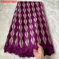africa new design cotton edge printing 5 yards lace fabric xhlz18059b
