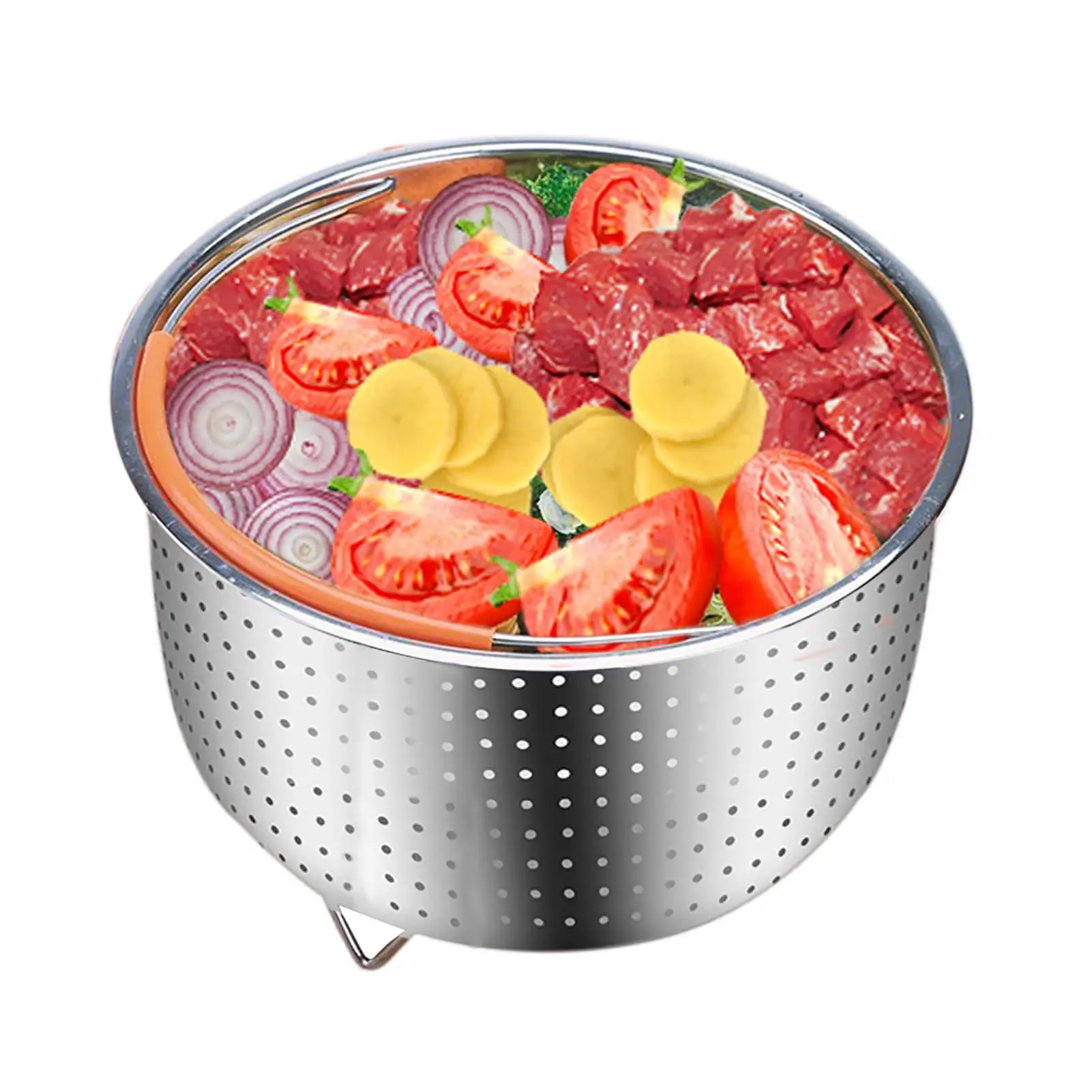 

Instpot Steamer Basket - Stainless Steel Fruit Strainer Pressure Cooker Accessories Kitchen Tool with Silicone Handle fo