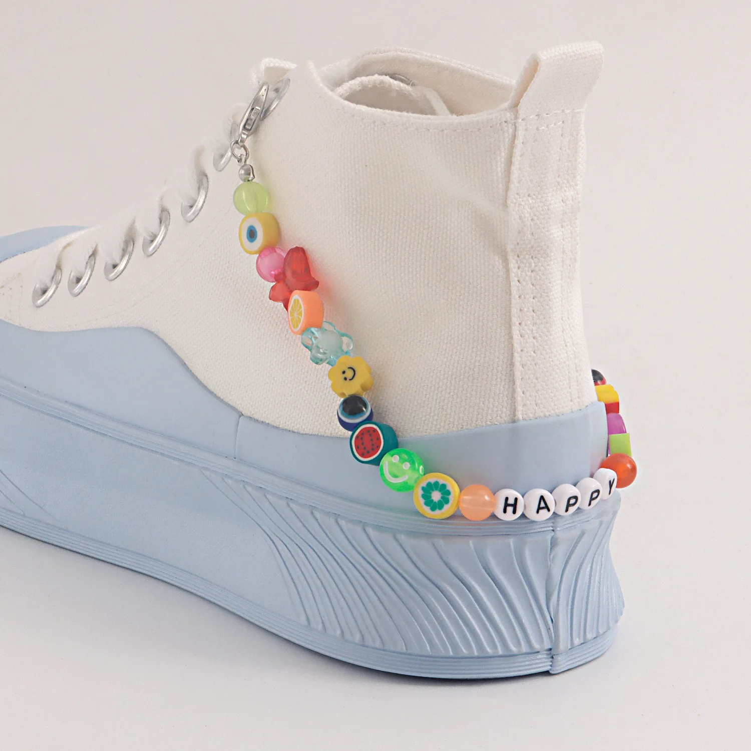 

2022 Fashion Letter Shoe Chain Soft Pottery Fruit Ins Jewelry Metal Shoe Chain Canvas Shoes Decoration New Festival Accessories