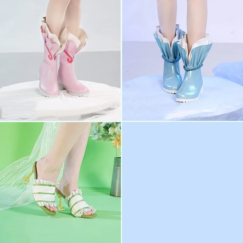 

COSLEE Anime Mermaid Melody Pichi Pichi Pitch Nanami Lucia Hanon Hosho Toin Rina Cosplay Shoes Boots Heels Universal Accessories