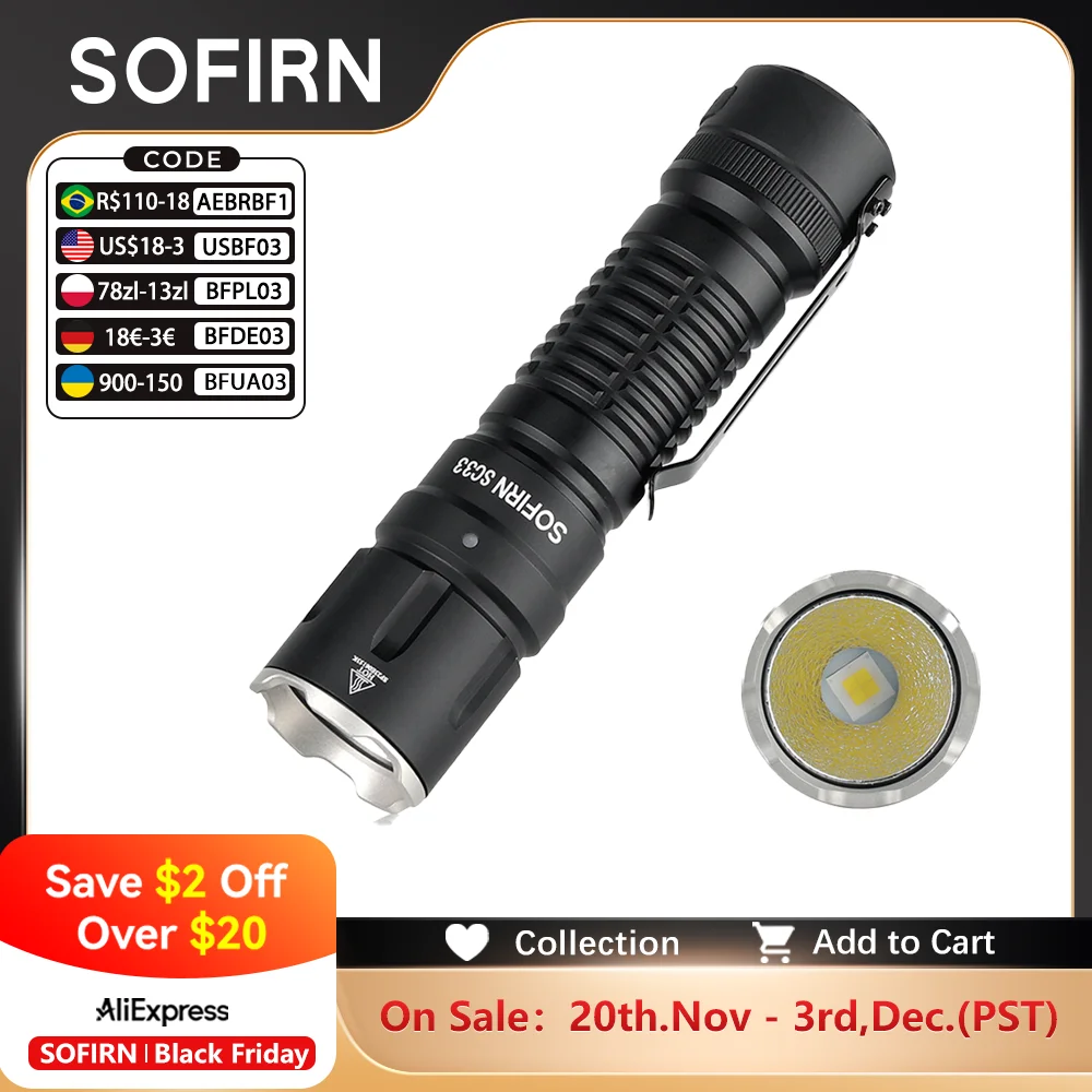 

Sofirn SC33 тактический фонарик