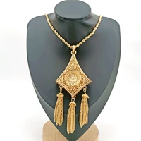 algeria dubai luxury bridal necklace gold fashion tassel sunflower pendant women sweater chain wedding jewelry