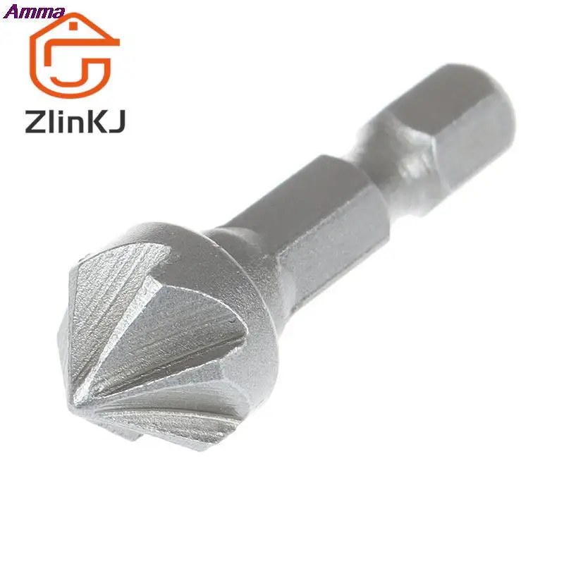 

1PC Hexagon Handle 6 Flute Countersink Drill Bit Chamfer Cutting Woodworking Tool