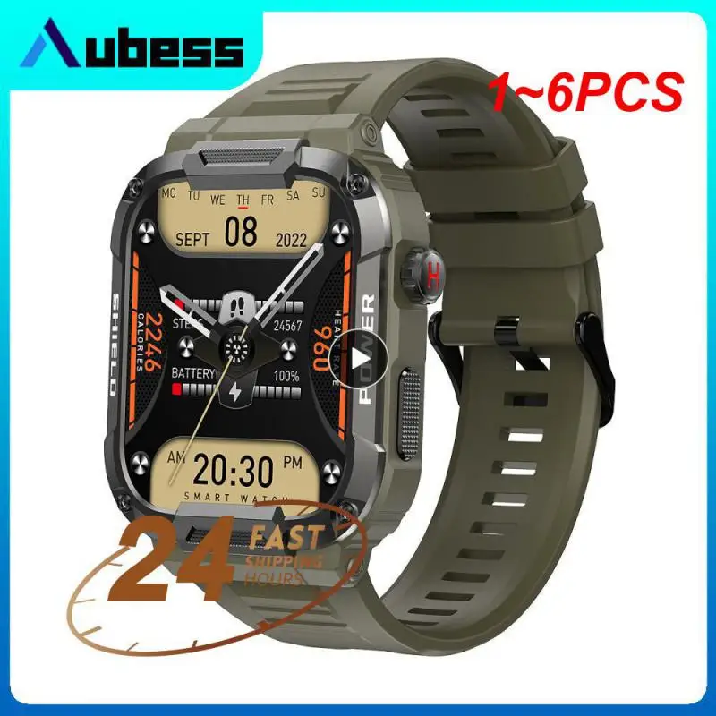 

1~6PCS New Full Touch Smart Watch Men For Android Blood Pressure Oxygen Fitness Watch 5 Atm Waterproof Military