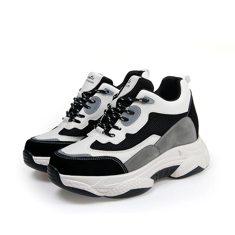 

Женские кроссовки для бега, дышащие, с сеткой, увеличивают рост 8 см, 2020