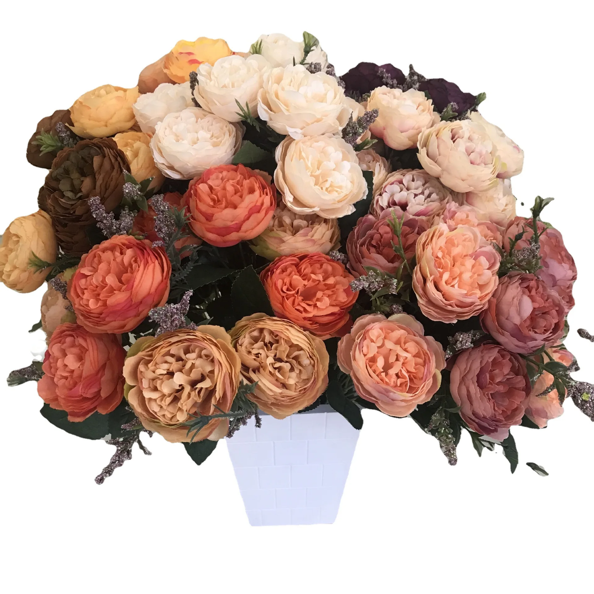 

Artificial Flowers,Silk Bouquet Fake Flowers Bouquet Purple Flowers,Centerpieces,Party Table Floral Home Bridal Wedding Decor