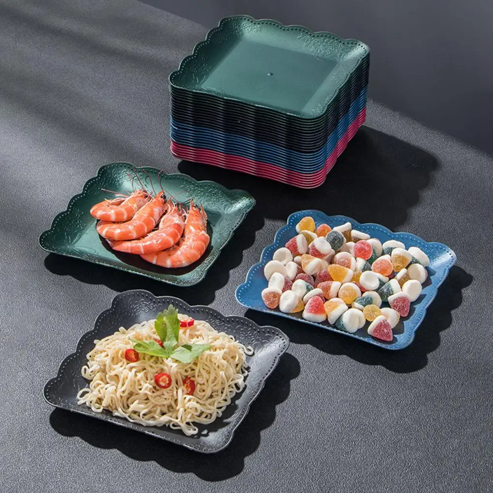 Тарелка для тарелки закусок из пищевого пластика сервировки фруктов 6 шт.