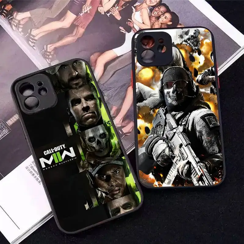 

Hot Call of Game Duty Phone Case for iPhone 14 11 12 13 Mini Pro Max 8 7 Plus X XR XS MAX Translucent Matte Cover