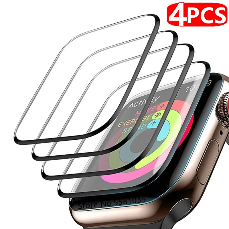 

Защитная пленка для Apple Watch 7 6 SE 5 4 3, защитные пленки для экрана Iwatch 4/5/6/SE/7 38 мм, 1-4 шт., 40 мм, 41 мм, 42 мм, 44 мм, 45 мм
