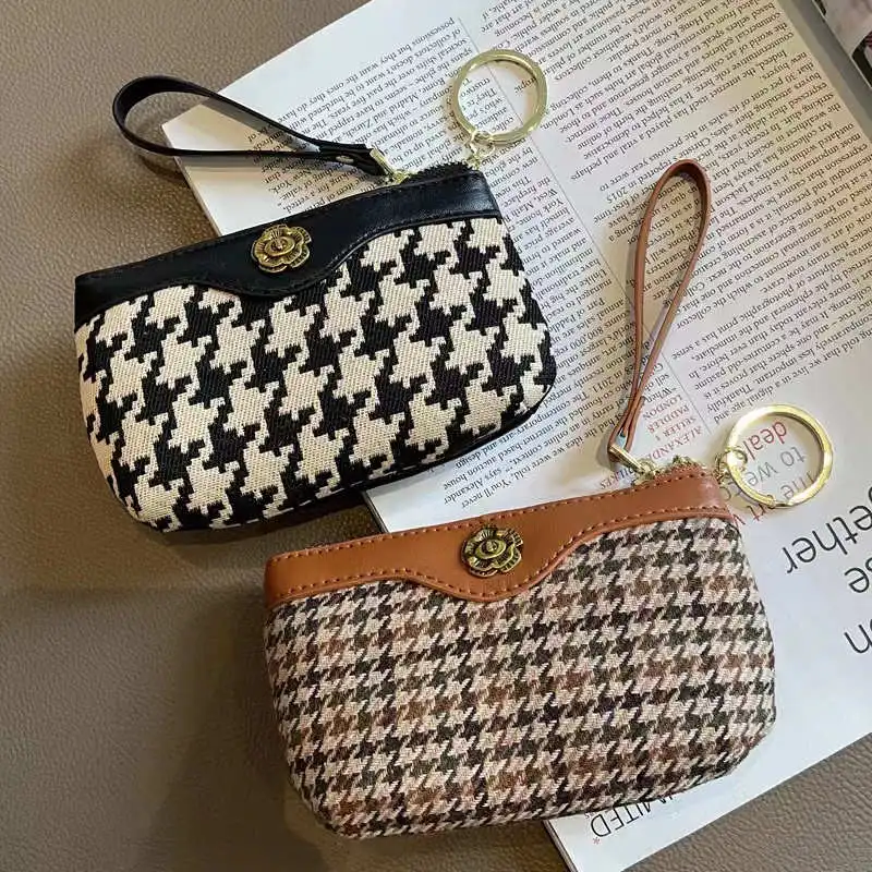 2022 Fashion Design Ladies Retro Wallet Ladies Purse Girls Small Cute Kawaii Card Clip Key Chain Ladies Money Bag