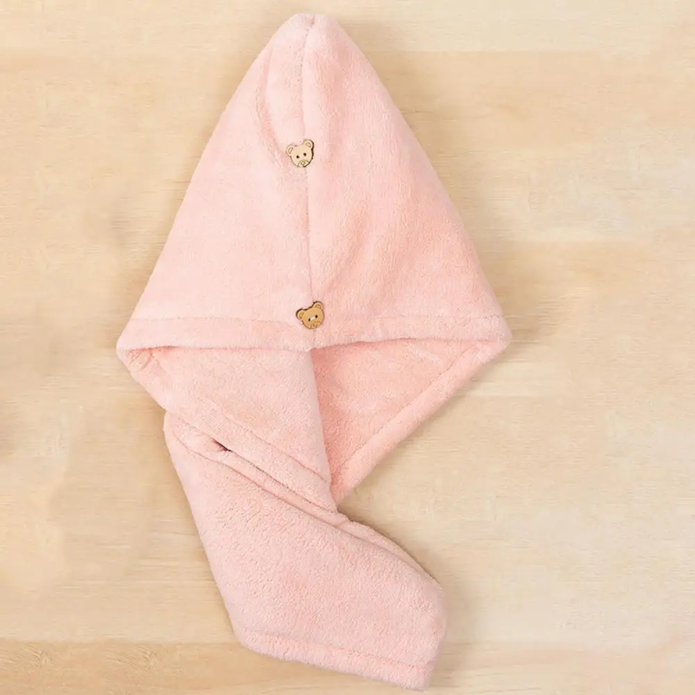 

Hair Towel Wrap Foldable Hair Drying Towel Coral Fleece Dry Hair Hat