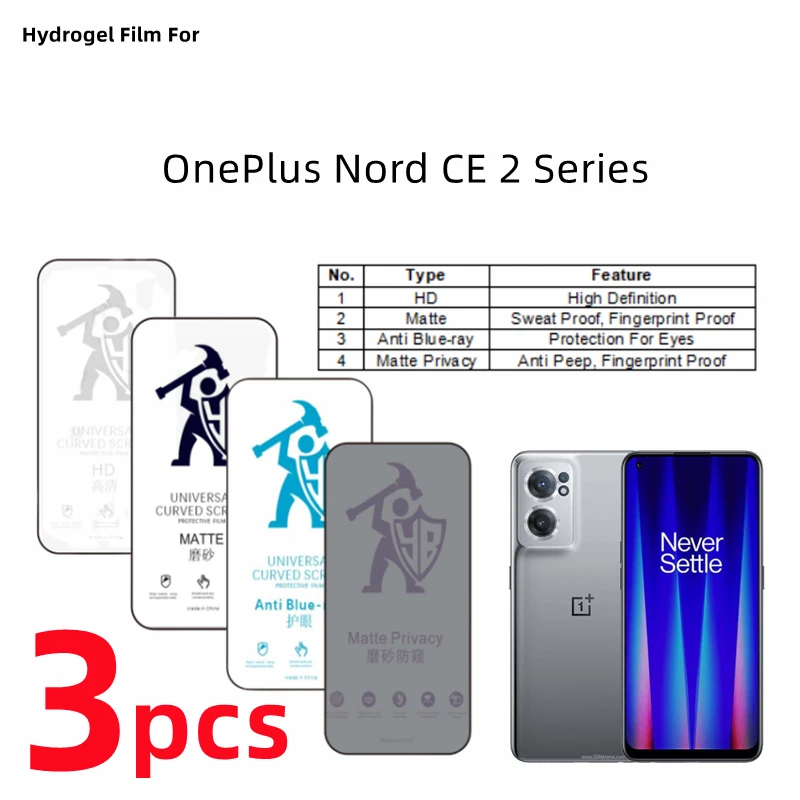 

Гидрогелевая пленка для OnePlus Nord CE2 5G, 3 шт., матовая защитная пленка для экрана OnePlus Nord CE2 Lite 5G, защита для глаз, защита от шпионов