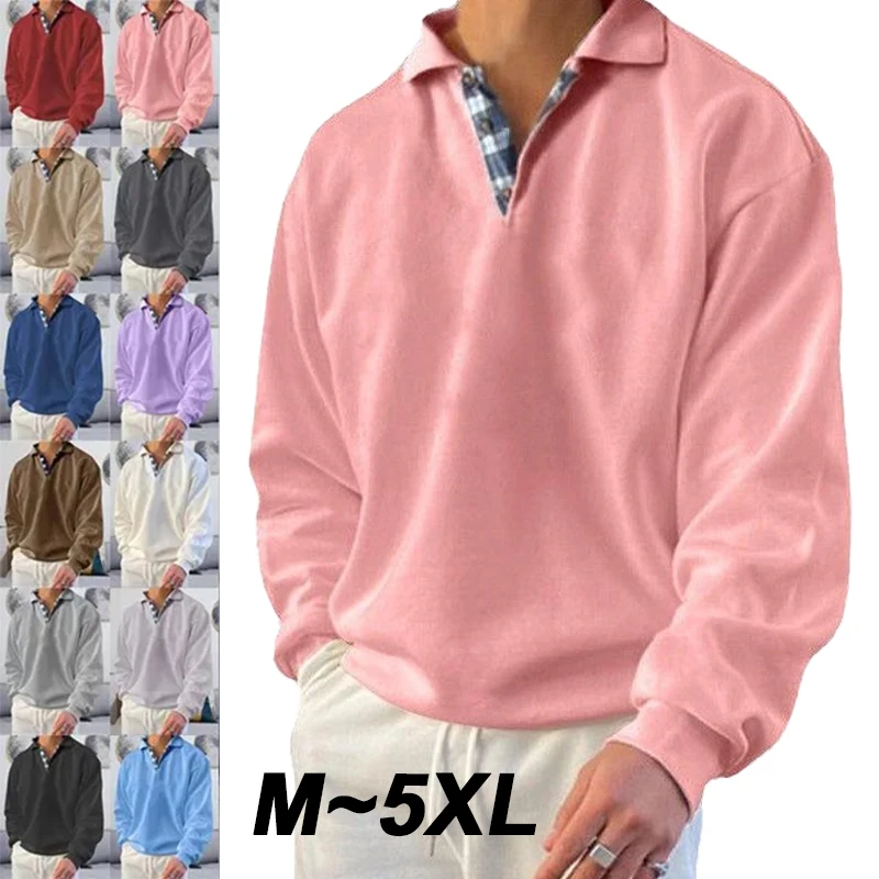 Рубашка-поло мужская с длинным рукавом