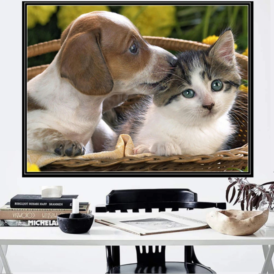 

DIY 5D Diamond Painting Animals Lovely Kit Full Drill Square Round Embroidery Mosaic Art Picture Of Rhinestones Home Decor Gifts