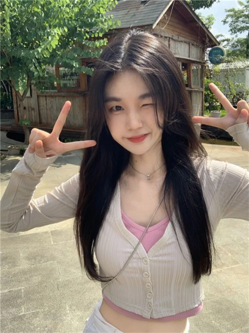 

Женские футболки в американском стиле Ретро контрастных цветов с высокой талией и имитацией двух предметов короткие лоскутные Футболки с д...