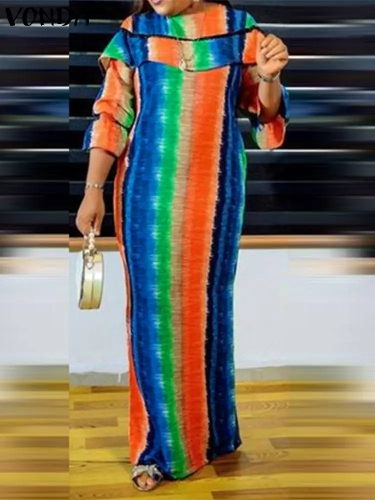 

Осеннее винтажное платье-макси с длинным рукавом и цветочным принтом