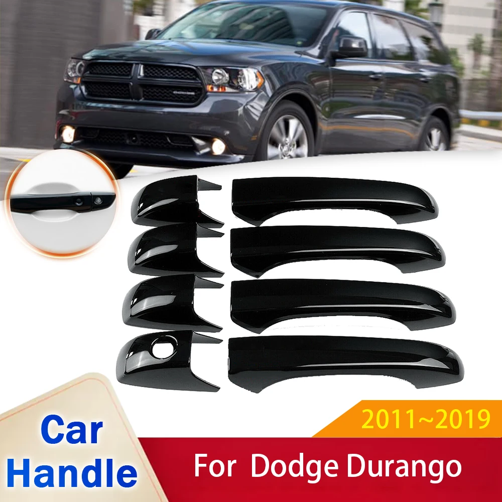 

for Dodge Durango MK3 WD 2011~2019 Gloss Black Smart Door Handle Cover Styling Sticker Trim Car Protective Accessories 2012 2013