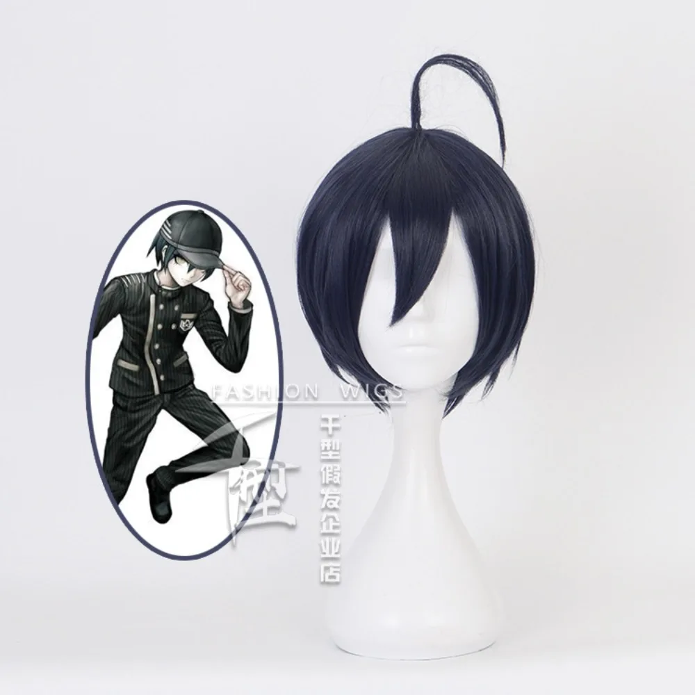 

Anime Danganronpa Saihara Shuichi Cosplay Black Short High Quality Heat Resistant Synthetic Hair Headwear Cosplay Halloween Wigs