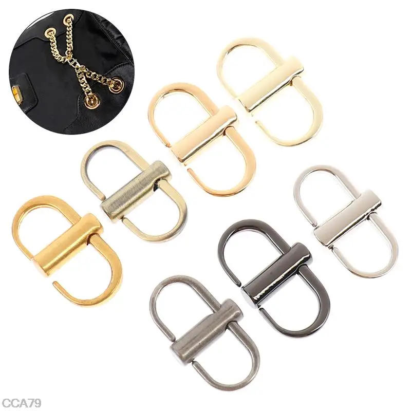 

2pcs Adjustable Metal Buckle Clip Handbag Chain Strap Length Shorten Bag Accessory