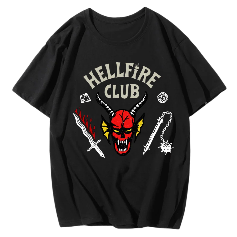 Футболка Hellfire Club «очень странные дела 4» для женщин и мужчин, уличная одежда с принтом манга ларжа 100, повседневная с коротким рукавом, унисек...