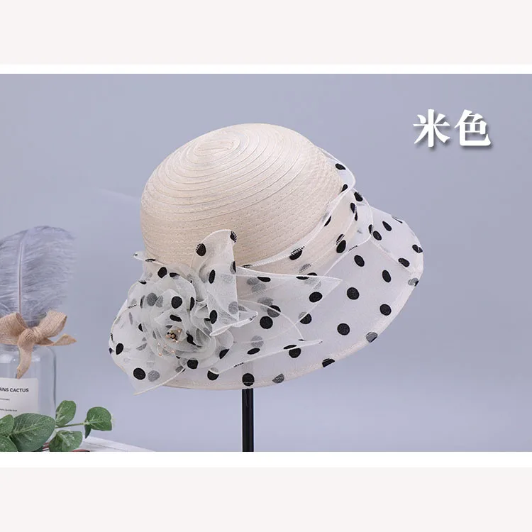 

Floral Organza 2023 Sun Hat for Women Wide Brim Church Kentucky Derby Fascinator Lady Tea Party Sun Beach Hat Women Elegant Cap