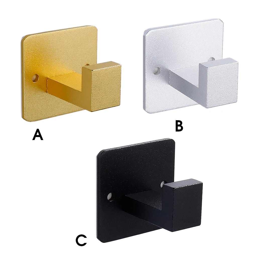 

2 Pieces Square Robe Bathrobe Hook Wall-mounted Bedroom Wardrobe Bathroom Hangers Hat Hanging Holder Gadgets Black