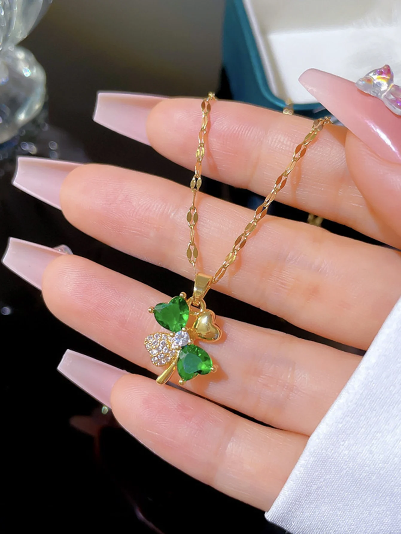 1 шт. медная подвеска с золотым покрытием и цепочкой из нержавеющей стали