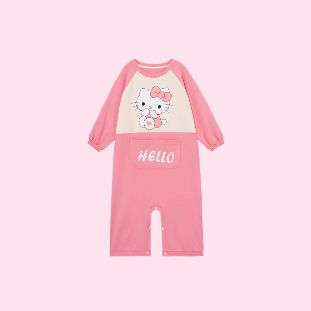 

Sanrio Kuromi Cinnamoroll Kawaii детский сиамский спальный мешок весна-осень пижама с длинным рукавом для мамы и дочки