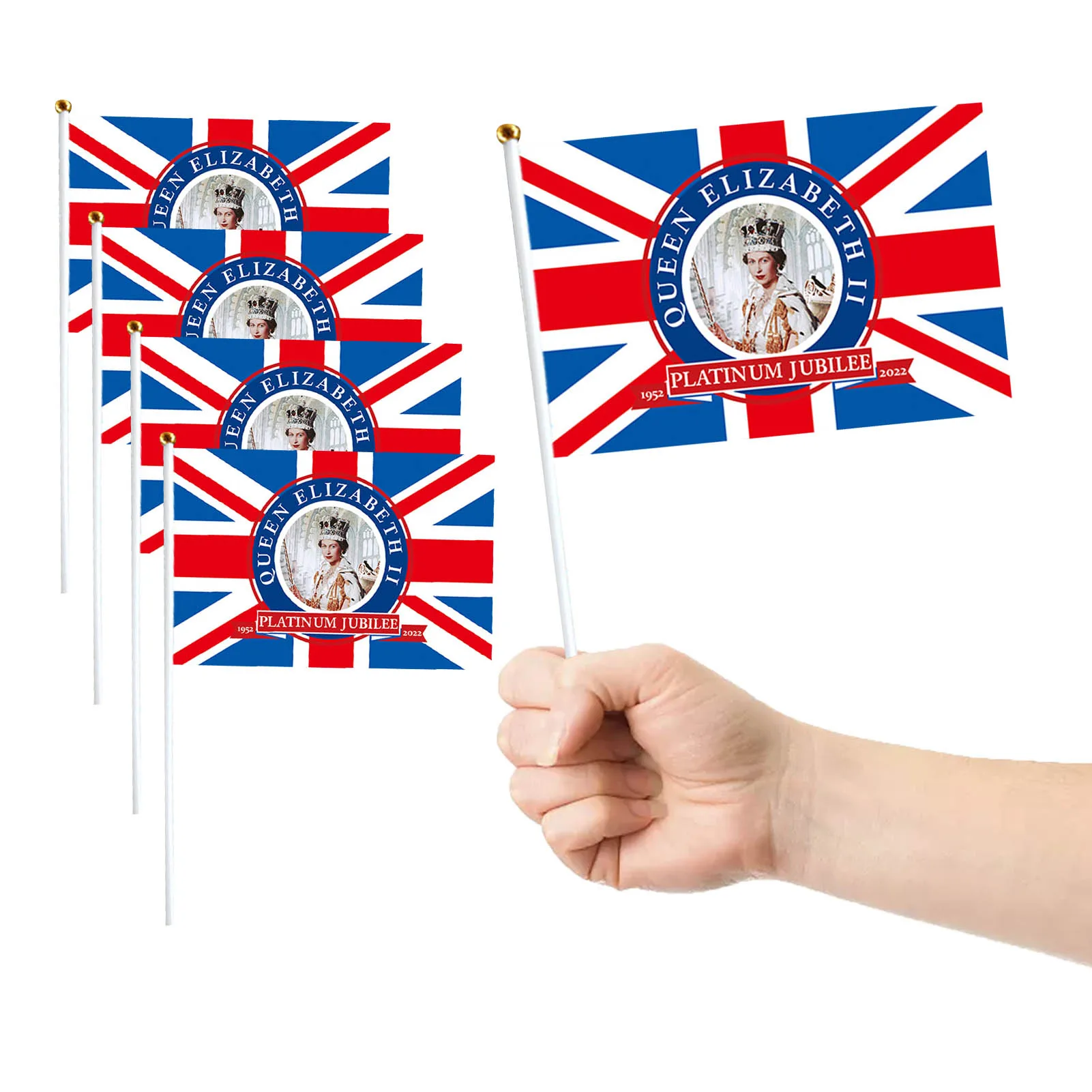 

Флаги королевы с волнами, флаги королевы 70-летия, ручные флаги, маленькие Мини-флажки для патриотических украшений или торжеств