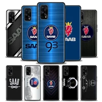 phone case for realme 5 6 7 7i 8 8i 9i 9 xt gt gt2 c17 pro 5g se master neo2 soft silicone case cover luxury 3d saab car logo