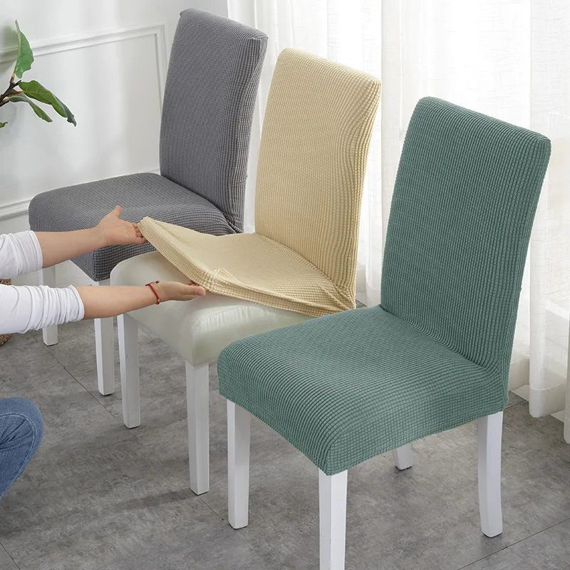 

Chair Cover Super Soft Polar Fleece Fabric Cover With Back Elastic Spandex Chair Covers For Dining Room/Kitchen Stretch Chair
