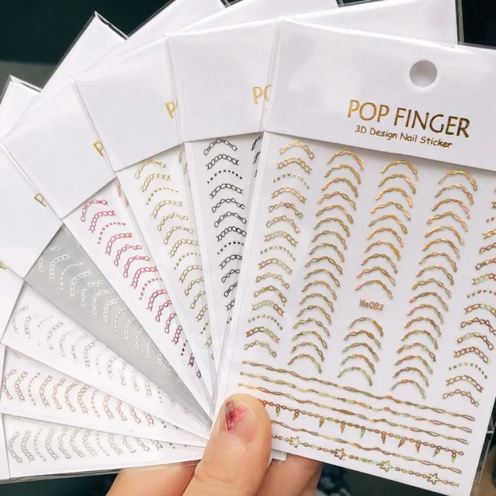 

Nail Art Decoration Manicure Accessories Curve Nail Sliders Stripe Lines Nail Decals 3D Nail Sticker Striping Tape