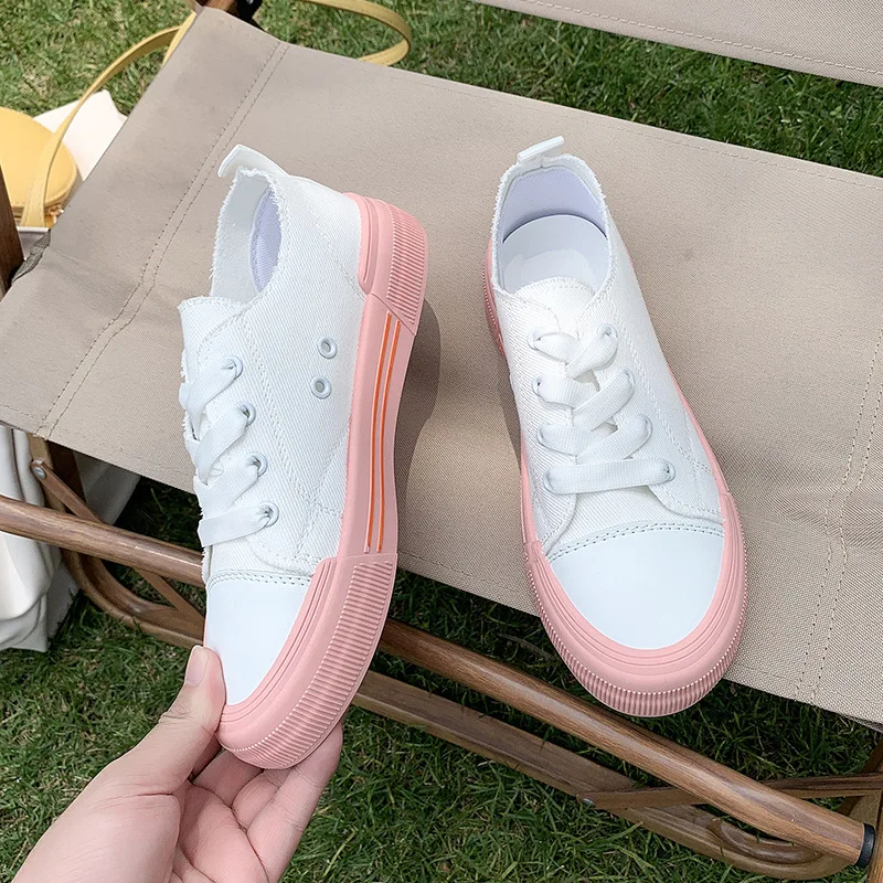 

Women Canvas Shoes Platform Shoes Genuine Leather White Shoes Woman Summer 2022 Fashion Soft Casual Breathable Sport Sneaker