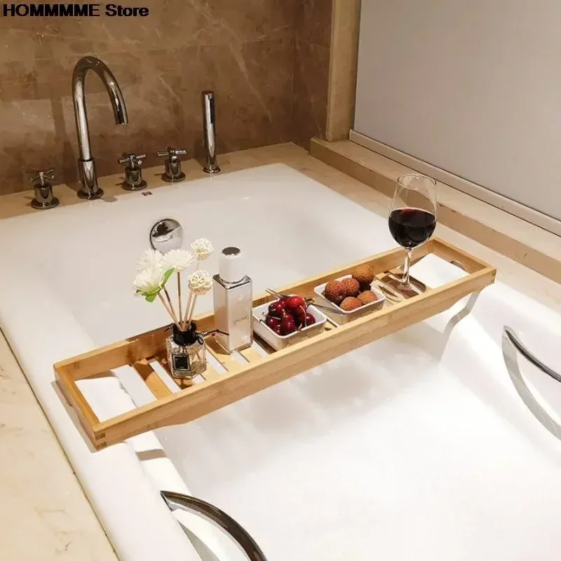 

Antiskid Multi Bathtub Shelf Function Accessories Toilet Spa Extension Bathroom Tray Bamboo Bathtub Shelf Bath Bathtub