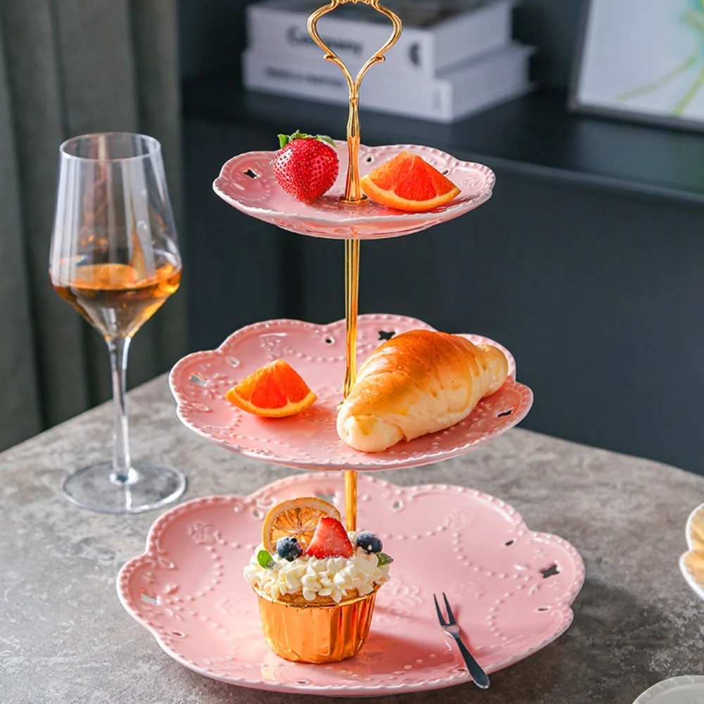 Керамическая тарелка для фруктов европейская трехуровневая торта