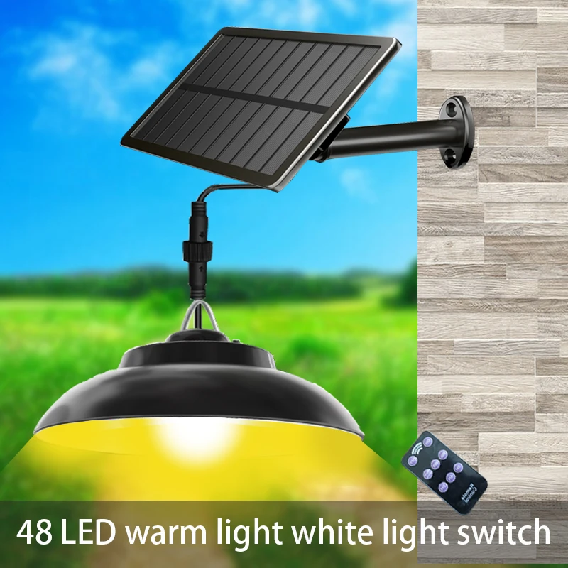 

Outdoor Solar Lamp Pendant Light Solar Shed Lights for Courtyard Garden Patio Corridor White/Warm Lamp Remote Control Waterproof